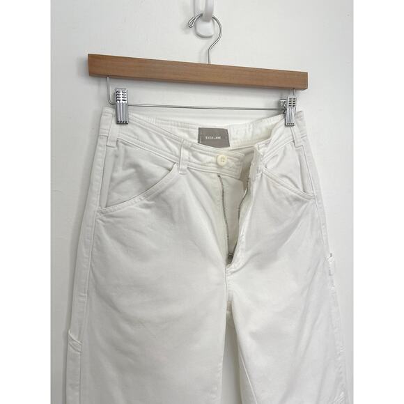 Everlane Utility Carpenter Pant High Rise Straight Leg Cotton Workwear - Size 2 - Picture 6 of 10